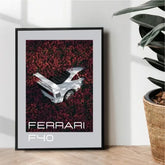 beloved ferrari F40 in flowers metal poster design - wall art